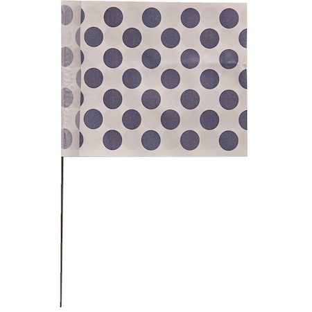 Blackburn Flag Blackburn 4"x5" Pattern Stake Flags with18" Wire Staff, PK100 4518 POLKD REDONWH